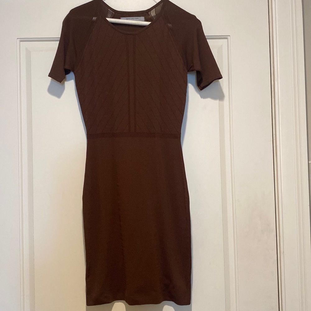 Marc New York Andrew Marc Brown short sleeve knit dress xs